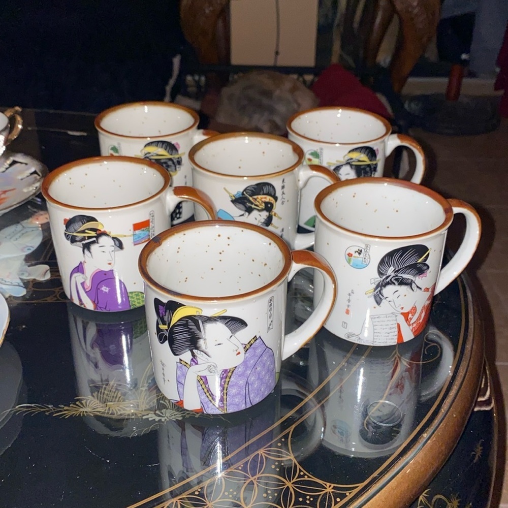 Vintage Set of 6 Japanese coffee/tea cups